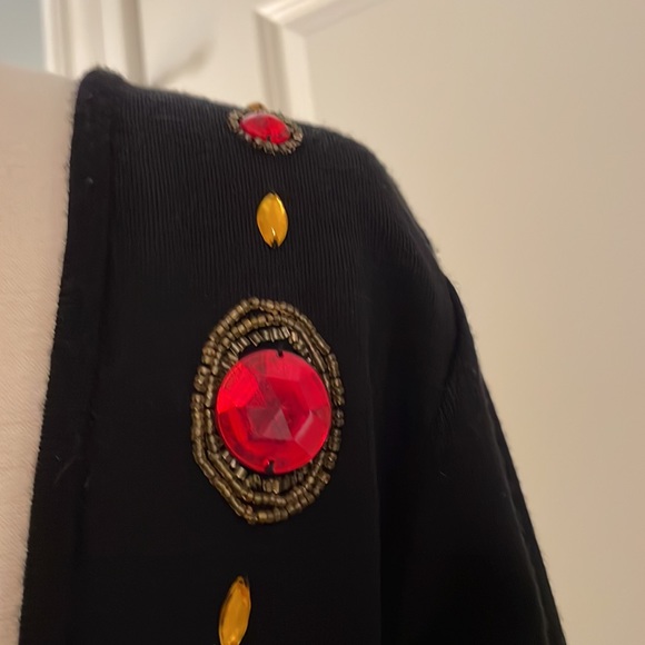 Black Dressy Dress with Jewels and sexy Back Deep V• Great For Holiday - Picture 16 of 16